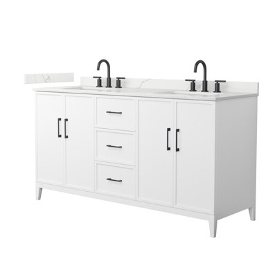 Elan 66'' Double Bathroom Vanity with Quartz Top