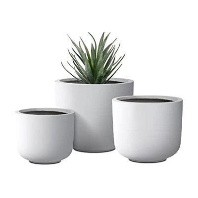 Tali Concrete/Fiberglass Round Planter