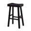 Ensemble de tabourets traditionnels en bois massif de 2 pièces, siège contour noir H 29 po