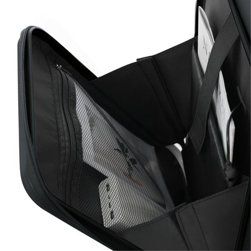 Ensemble de bagage à main à ouverture frontale de 20 pouces avec sac de voyage extensible, ensemble de valises en ABS rigide avec port USB, porte-gobelet