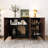 Guilren Modern 3-Door Sideboards Accent Cabinet, Walnut Wood Credenza with Storage