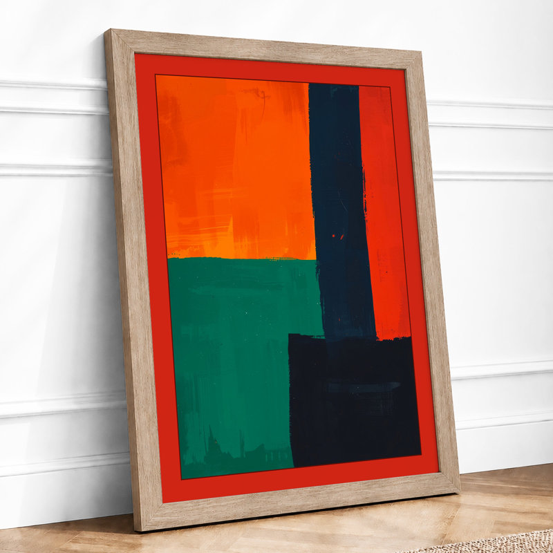 Colour Division Geometric - Framed Print, A4 - 29.7 x 21.0 cm, Oak