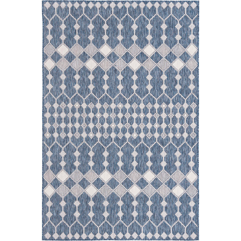 Outdoor Preen Area Rug Denim Color, Rectangle 5'3" x 7'10"