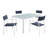 Raleigh Outdoor Patio Aluminum Dining Set with 4 Stackable Chairs-1497736064