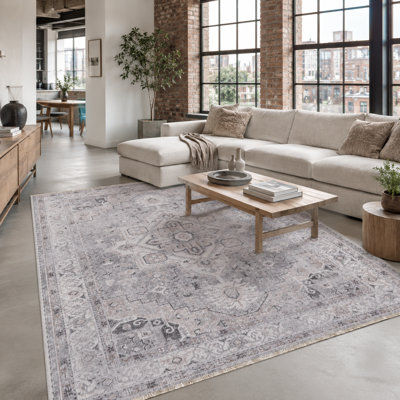 Vintage Look Cotton and Chenille Flatweave Area Rug