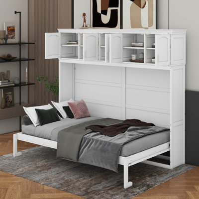 Lit escamotable avec armoires supérieures