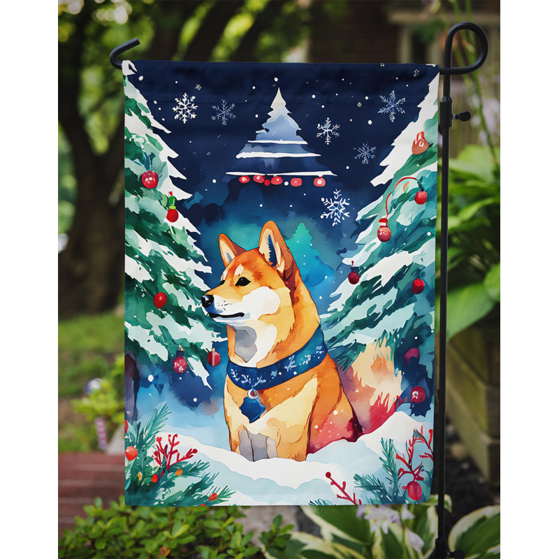 Polyester double face Noël, H 15,5 po x l 11,25 po