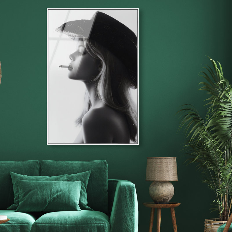 Desert Cowgirl Print, 25"H x 17"W, White Floater Frame