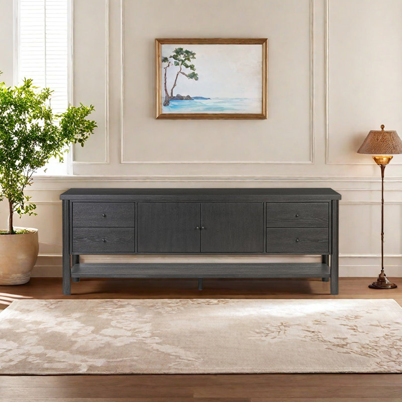 Buffet haut de gamme américain, H 29,9 po x l 78,7 po x P 19,6 po, Noir