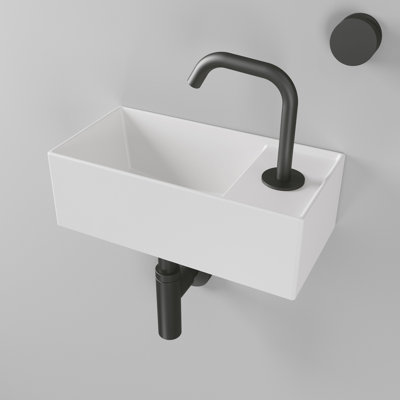 Lavabo à fixation murale simple 15,75 "x 7,75" avec trou unique à droite Britannia