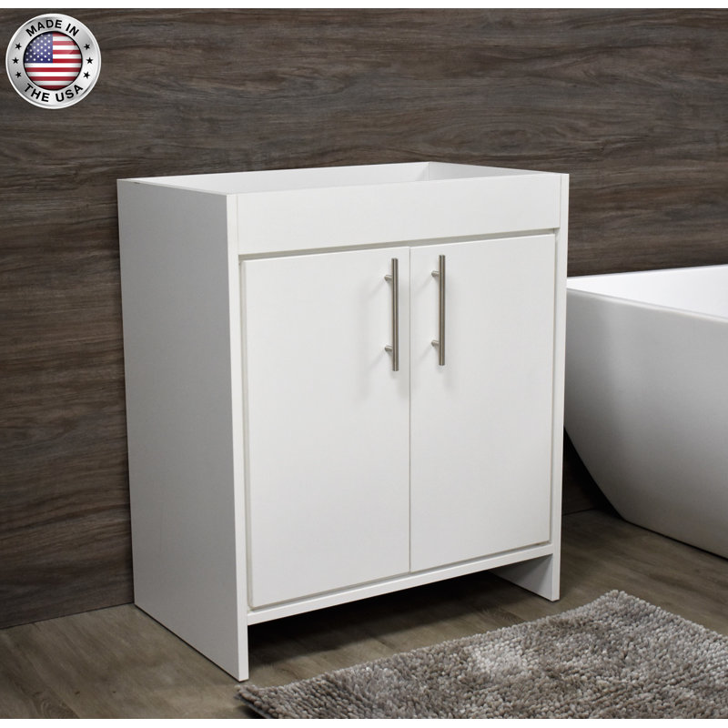 Base de meuble-lavabo simple 36 po Amrooti seulement, Blanc