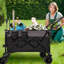 Chariot pliable multifonctionnel à roulettes avec poignée pivotante et roues tout-terrain à 360 ° - Conception robuste et réglable, grande capacité de transport, d'épicerie et d'utilisation à l'extérieur - Gris-114400080