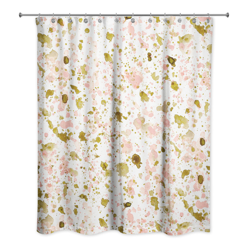 Rideau de douche à pois Romal, Rose