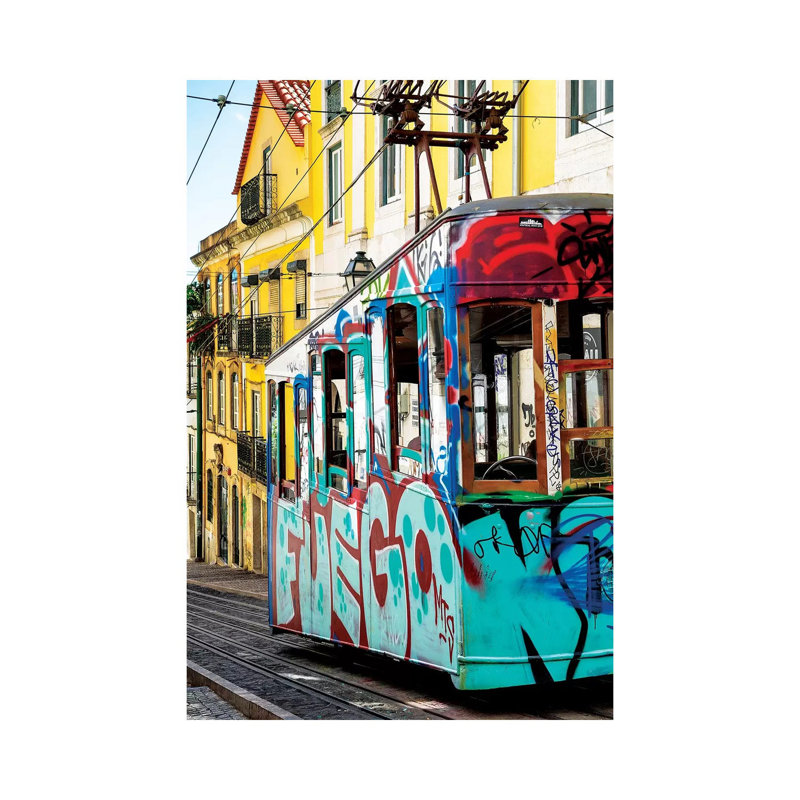 Graffiti Tramway Lisbon by Philippe Hugonnard - Wrapped Canvas Print, 101.6 cm H x 66.04 cm W x 1.91 cm D
