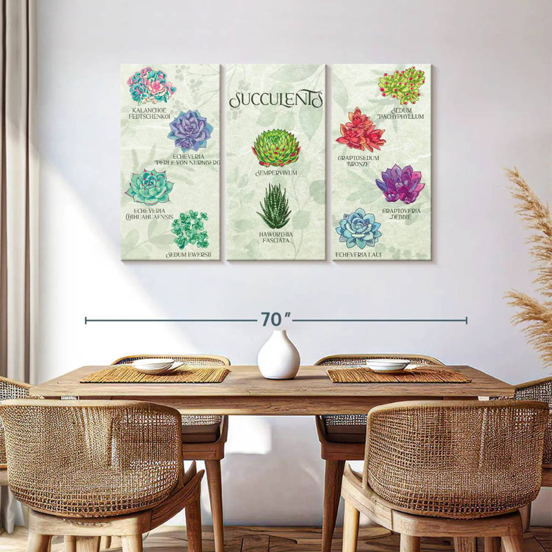 Harnek Succulents Chart, 36" H x 57" W