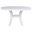 Judy Round Dining Table Set, Flared Legs, Grey Fabric, White Wood-114733162