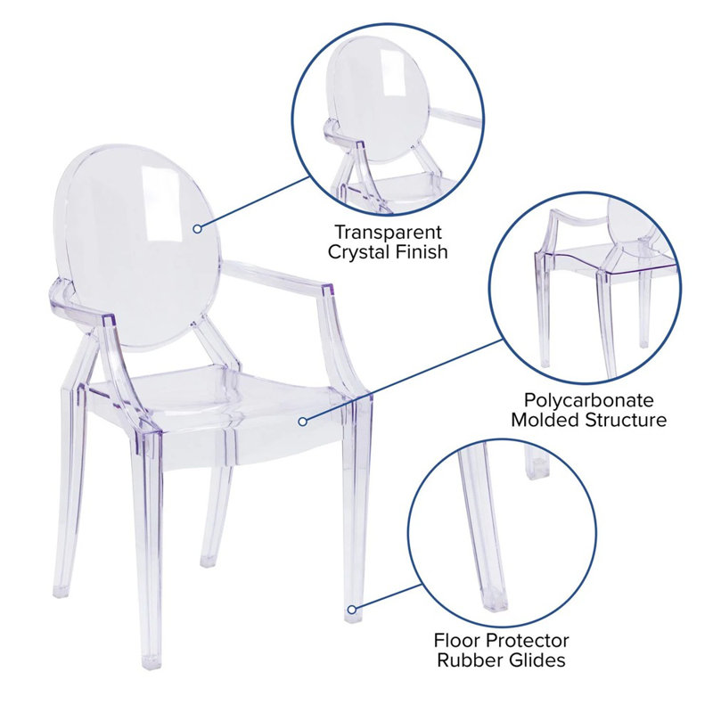 Chaise de salle à manger à dossier plein empilable Kitron