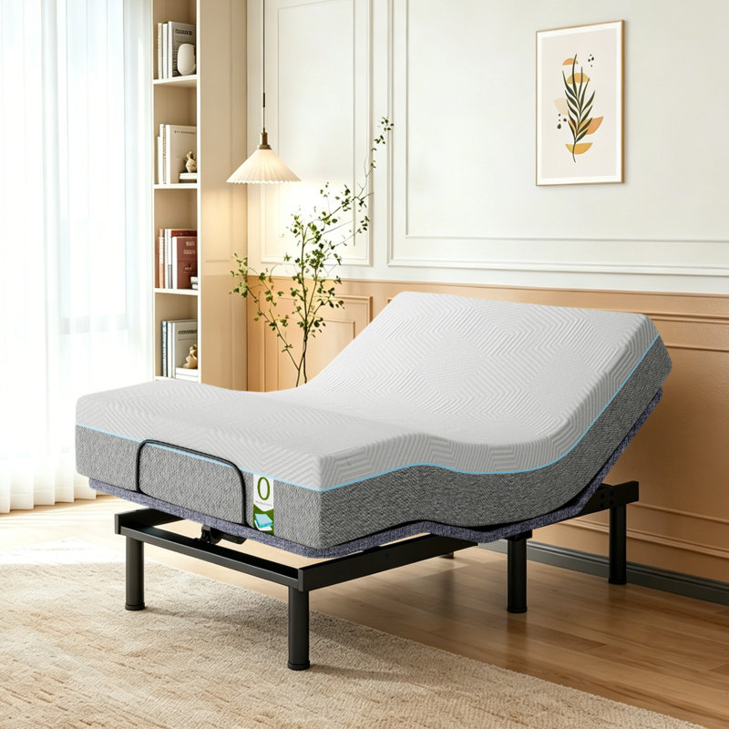 Base de lit réglable avec massage et zéro gravité et télécommande, anti-ronflement, chargeurs USB, capacité de poids de 750 lb, convient aux matelas de 5 à 12 po, y compris la mousse à mémoire de forme