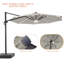 Parasol lumineux en porte-à-faux 11 pi avec base Ruark-708512763