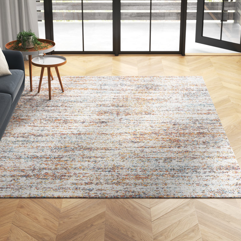 Tapis ivoire à poils longs Quinto, Rectangle 8 pi x 10 pi