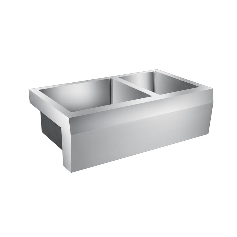 Corazon 33'' Stainless Steel Double Bowl Farmhouse Sink