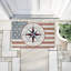 Tapis de porte d'extérieur imprimé drapeau nautique avec boussole, design par Kim Allen, 18 po x 30 po-120744876