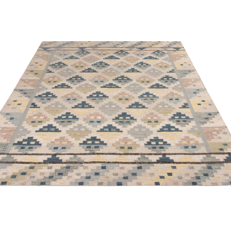 Scandinavian Wool Geometric Area Rug, Rectangle 12' x 16'