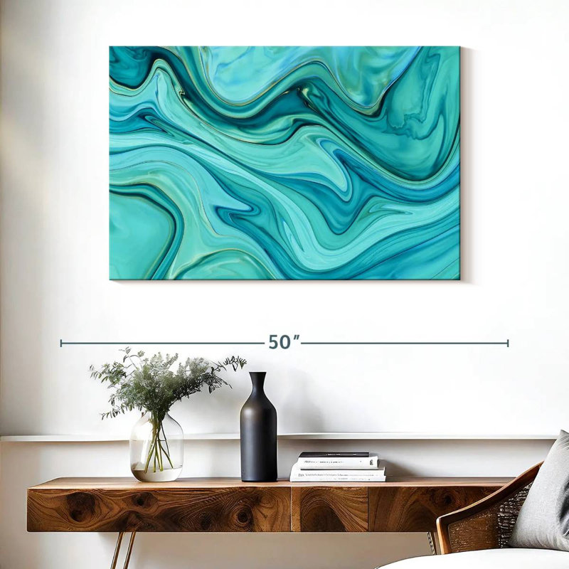 Avery Aqua Abstract, 26" H x 39" W
