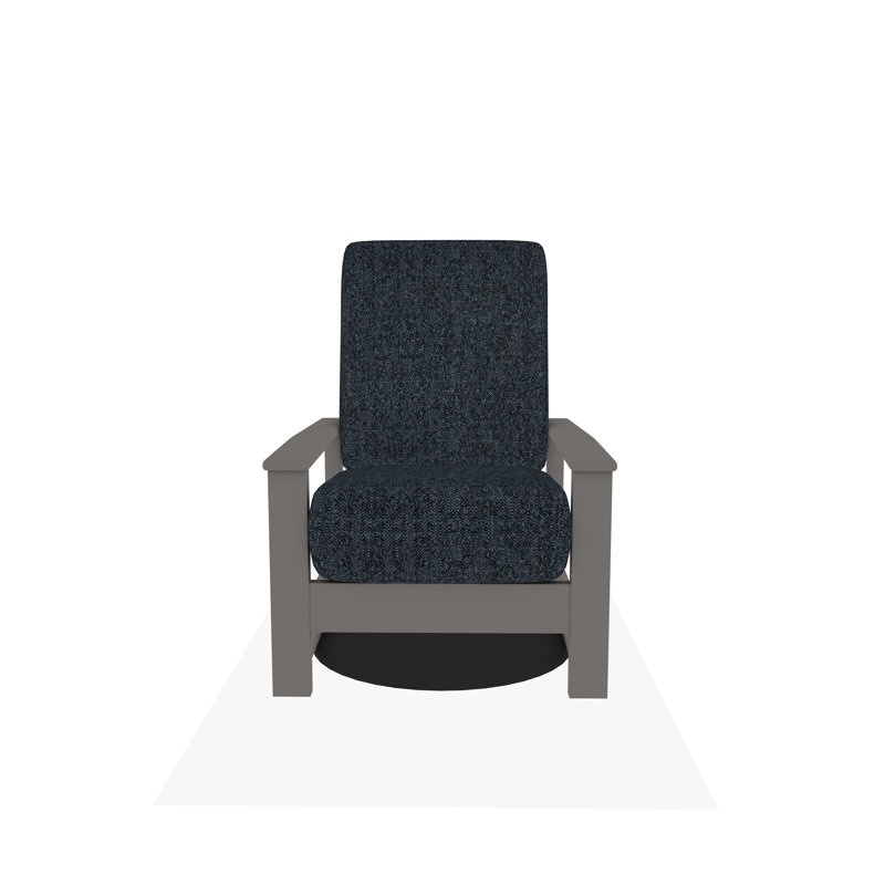 Leeward Polymer Outdoor Lounge Chair, Warm Gray, Restore Indigo