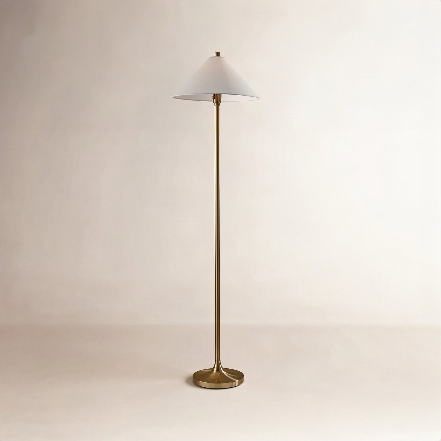 60" Floor Lamp, Antique Brass