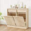 Armoire à ordures à double basculement double, rangement caché de 20 gallons, poubelle autoportante et panier à linge à l'épreuve des animaux de compagnie