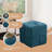 Blue Square Corduroy Woven Ottoman Foot Rest, Soft Comfortable Sofa Stool-608532565