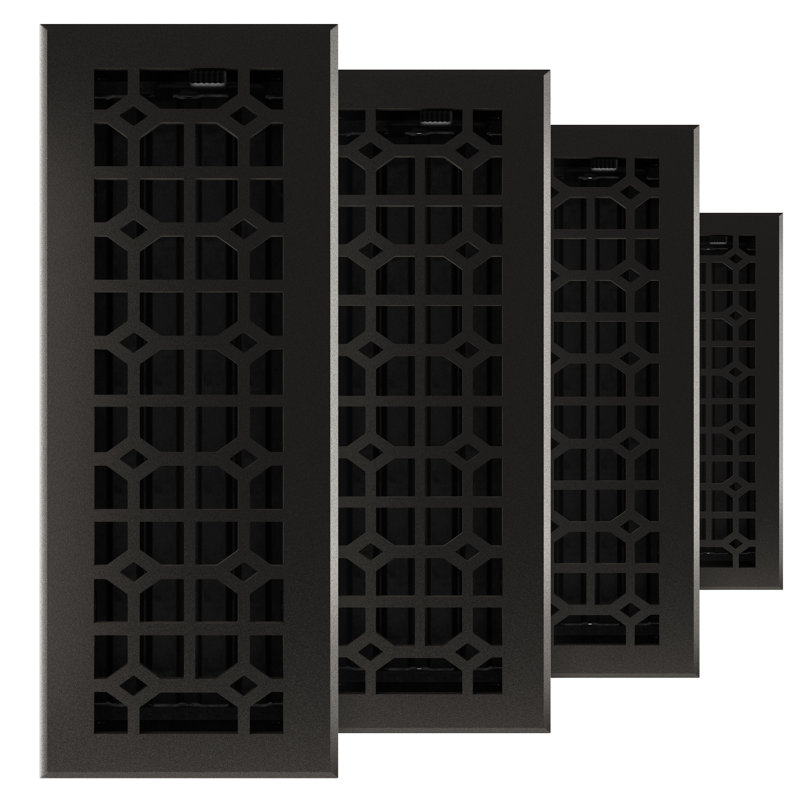 Registre de plancher en métal, H 6 po x l 8,75 po x L 12 po