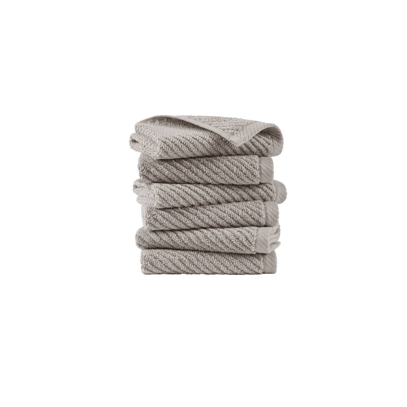 Ensemble de débarbouillettes 6 pièces Diagonal, Gris, Essuie-mains - paquet de 6