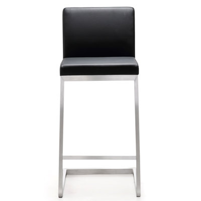 Upholstered Counter Stool with Metal Frame