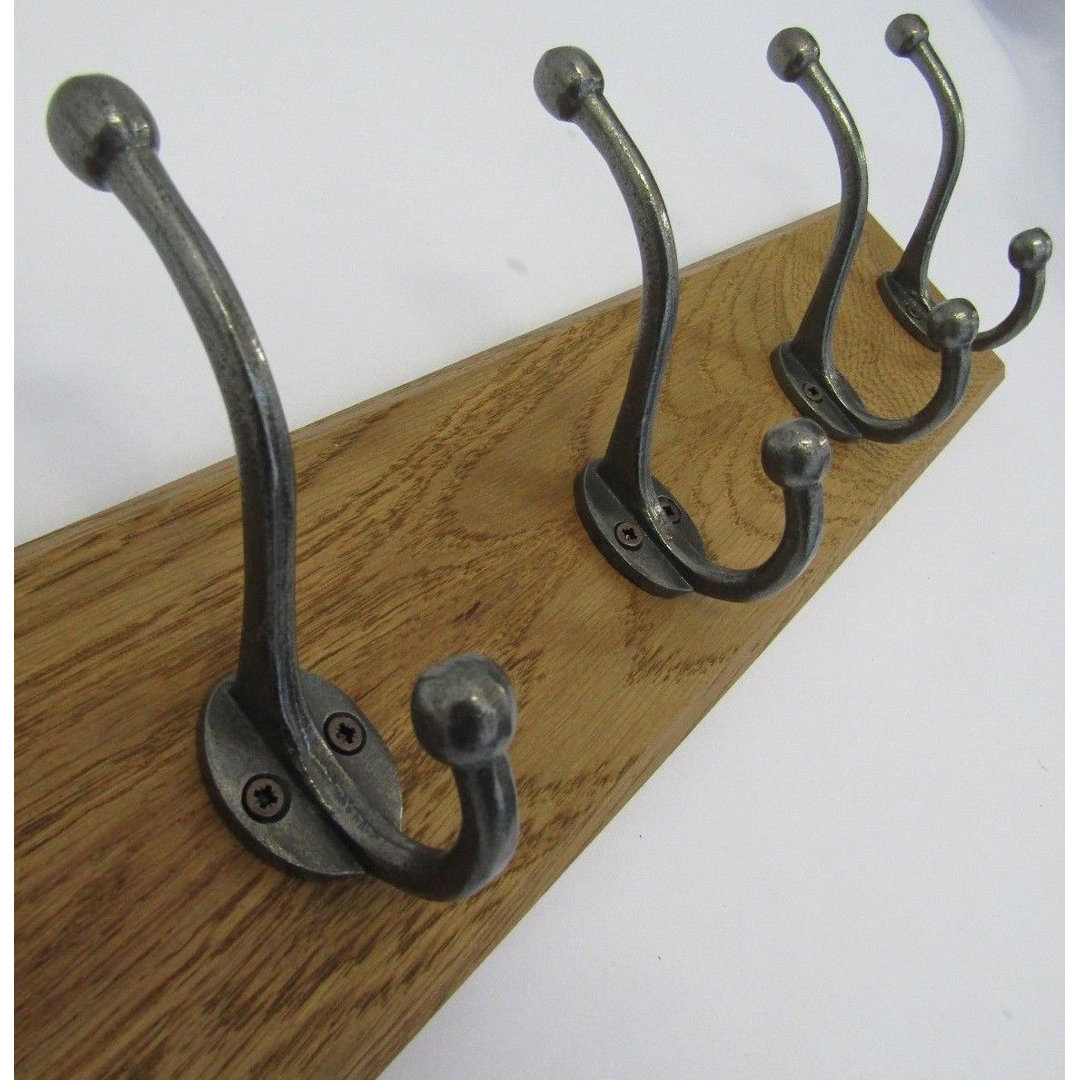 Solid Wood 5 - Hook Wall Mounted Coat Rack