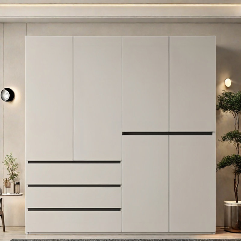 Garde-robe moderne et segmentée, H 78,74 po x l 62,99 po x P 23,62 po