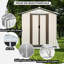 5X3, Outdoor Garden Tool Shed, Aluminum Alloy Frame, Long - Lasting Performance, Cream White, New Design, Modern Look, Spacious Interior, Tools, Ventilated, Waterproof Installation Manual Storage