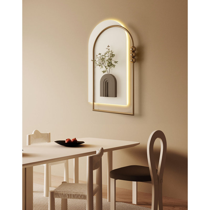 Décoration murale arche en métal crème, H 31,89 po x l 19,69 po x P 1,97 po