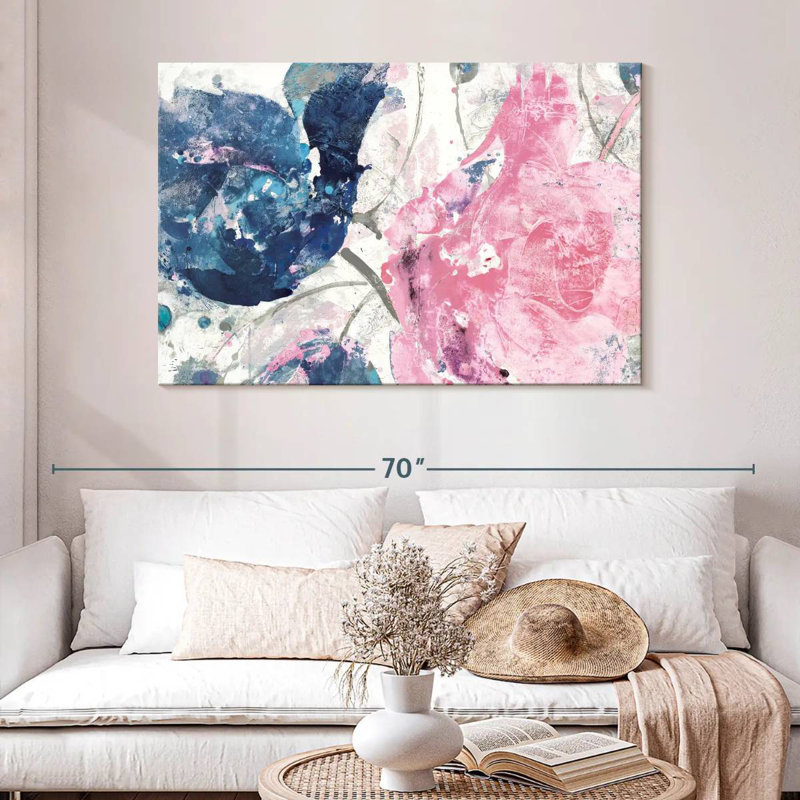 Avery Fireworks Abstract Navy Blue Flower, 32" H x 48" W