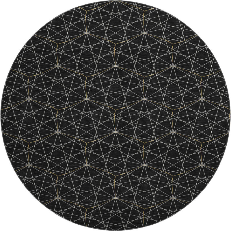 Premium Machine Washable Naglee AMF987 Geometric Rug, Round 8'