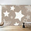 Papier peint adhésif pelez et collez les étoiles gris sans couture pour les enfants en bas âge pour le tissu imprimé d'art mural auto-adhésif et amovible