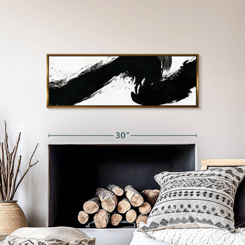 Coup abstrait, Cadre flottant doré, 31 po x 11 po