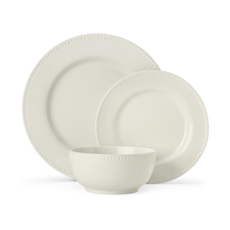 Mikasa Cranborne Stoneware Dinner Set, Cream