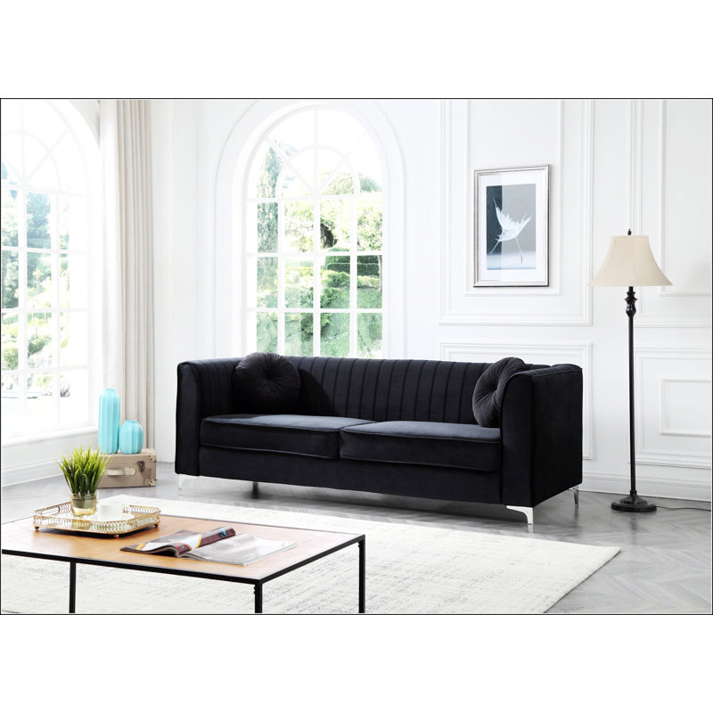 Canapé Delray avec deux boîtes, avec un design moderne et une construction orientée confort pour un espace de vie élégant.