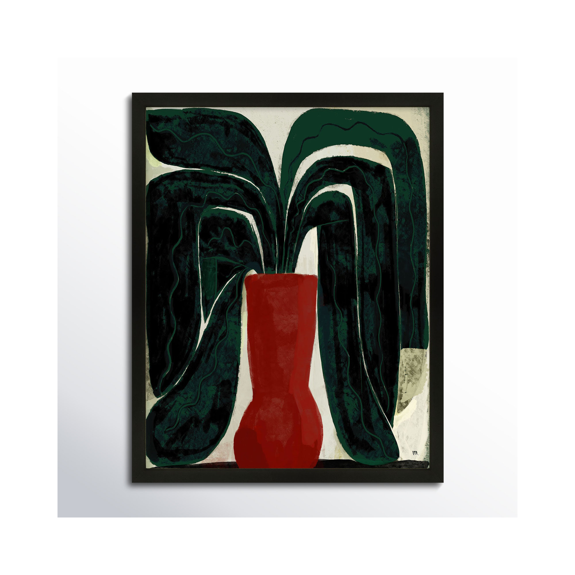 Plant #8 by StudioM, 50" H x 40" W x 1.25" D, Black