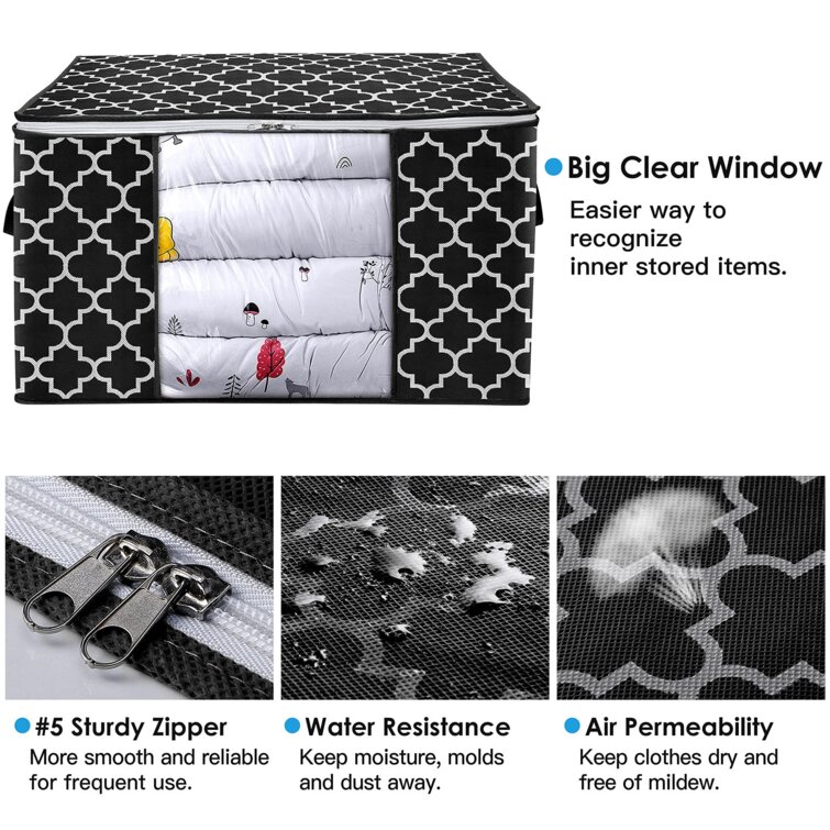 4 Clear Zipper Anti Dust Clothes Storage Bag Quilt Blanket Organizer  15X18X3, 1 - Kroger