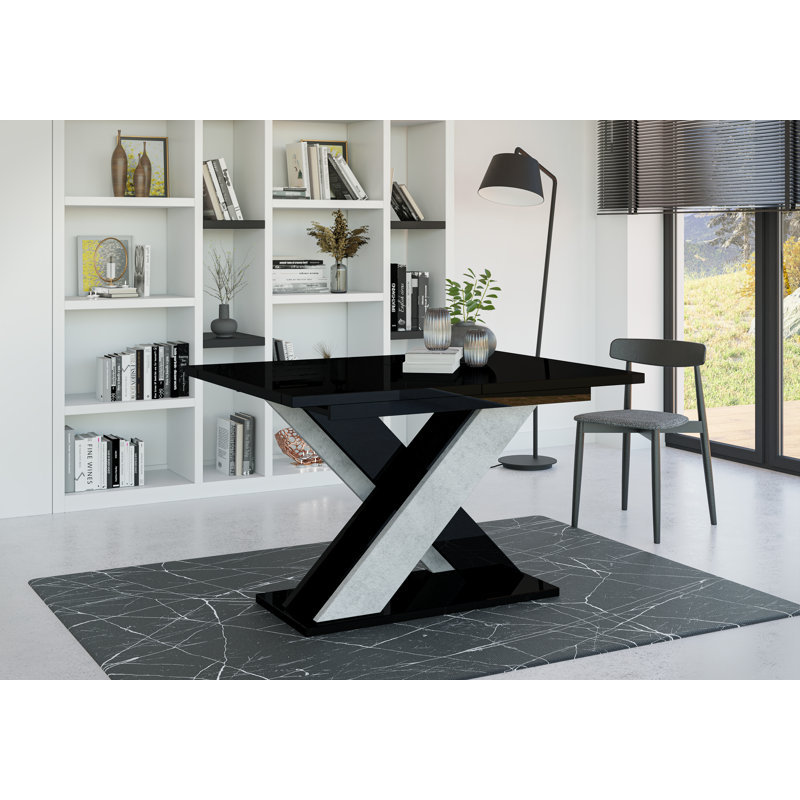 Extendable Dining Table Alysan, Black