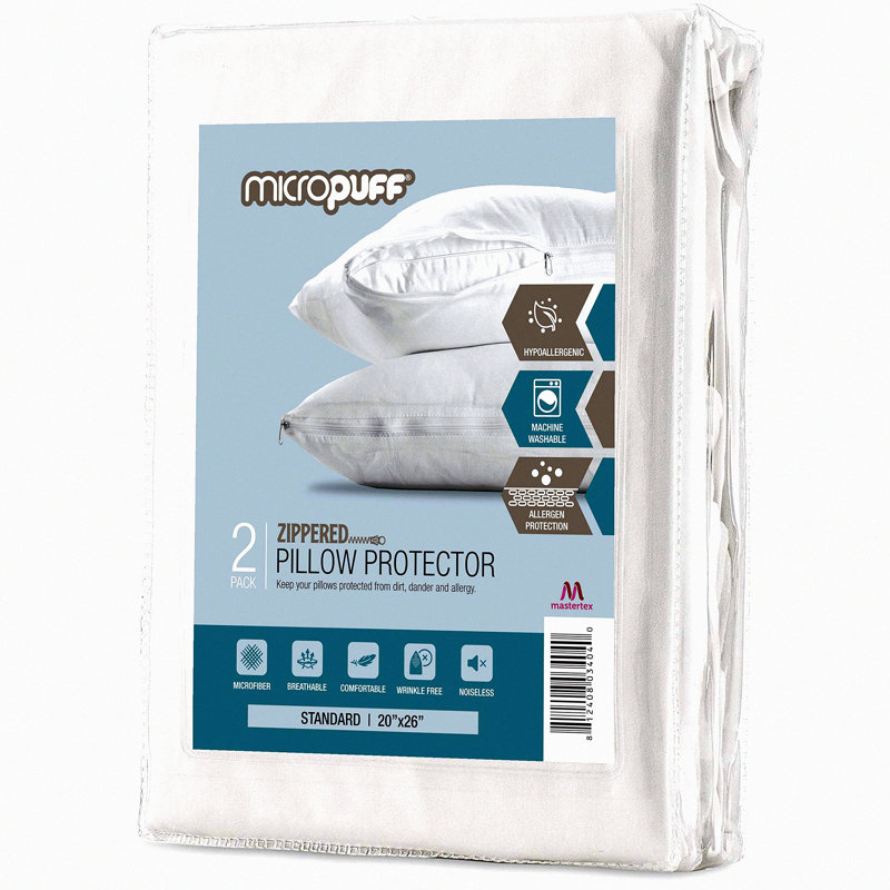 BreathEasy Pillow Armor - 2 Pack Zippered Pillow Protectors | Soft Hypoallergenic Pillow Covers | Stain & Spill Resistant Pillowcases | Standard Size