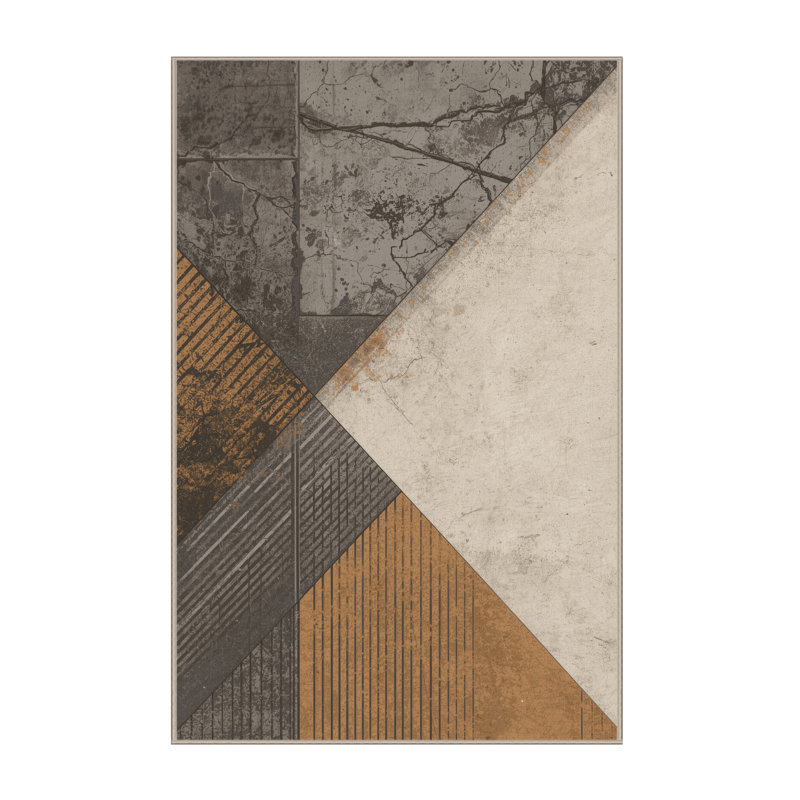 Tapis beige industriel lavable à la machine Bemott, 7 x 9